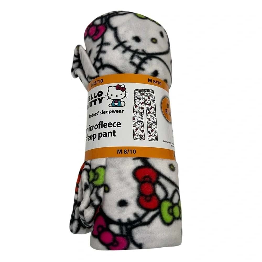 Hello Kitty Microfleece Sleep Pants Womens Medium 8/10 White Sanrio Pajamas NEW - Picture 4 of 5